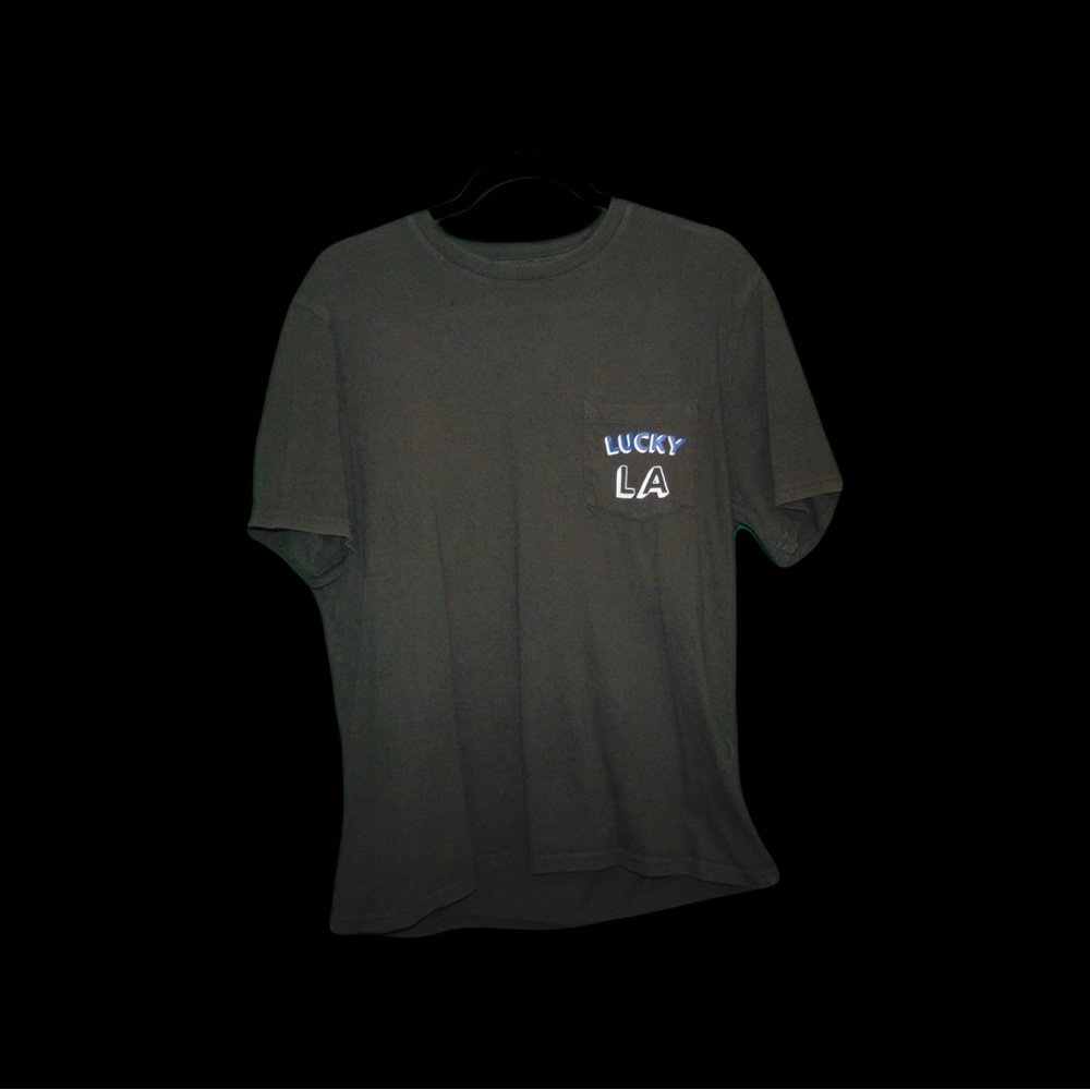Lucky Brand LA Men's Black Graphic Pocket T‑Shirt